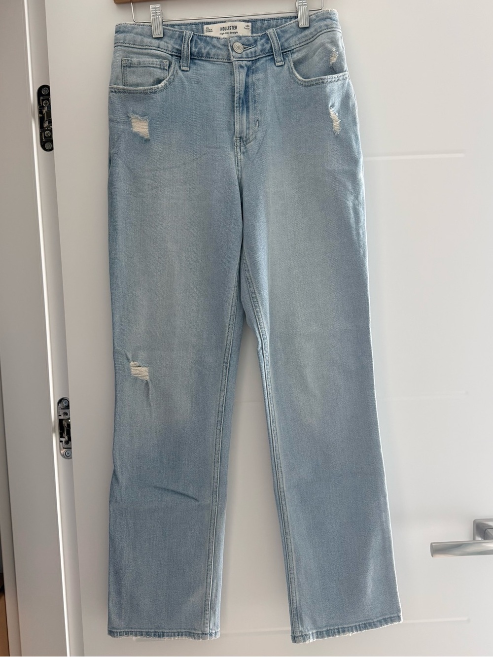 Hollister High-Rise Straight Light Blue Jeans